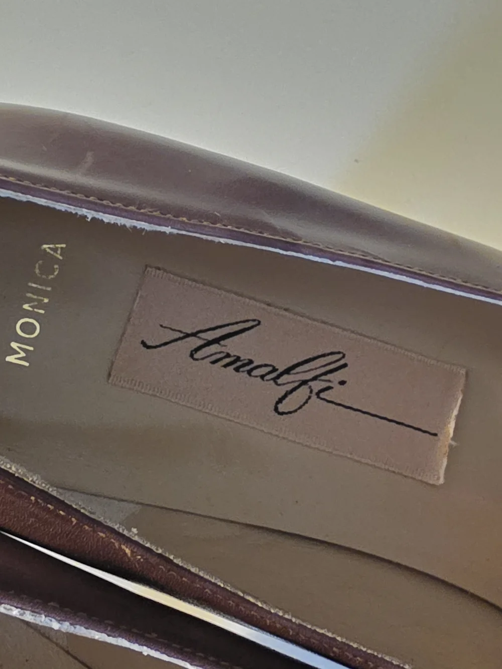 Vintage Amalfi Monica Mauve Pointed-Toe Mid Heel Leather Pumps - Picture 10 of 11